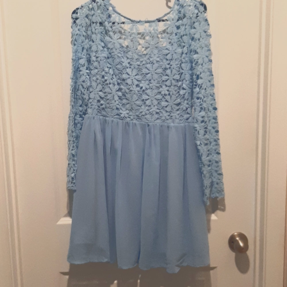 Adorable! Yoins Yours Inspiration above knee, light blue dress, size S